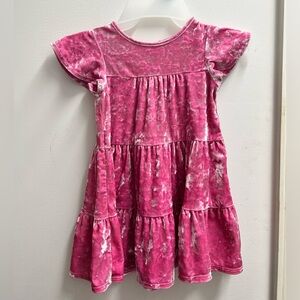 Cat and Jack pink crushed velvet dress 3T